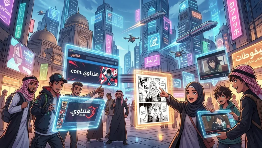 هنتاوي.com Arabic manga and anime website homepage 2026