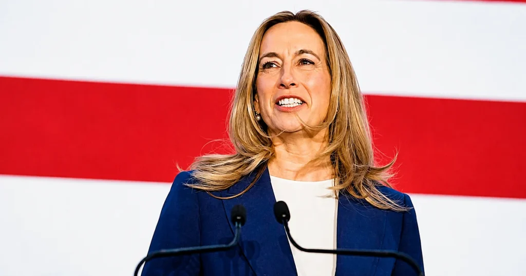 Amy Sherrill portrait highlighting her background and the growing public interest in her name
