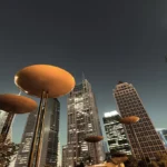 Axurbain concept showing smart cities, sustainable urban living, modern architecture, and innovative city design