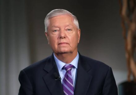 Lindsey Graham speaking at a public event amid reports and updates about his health
