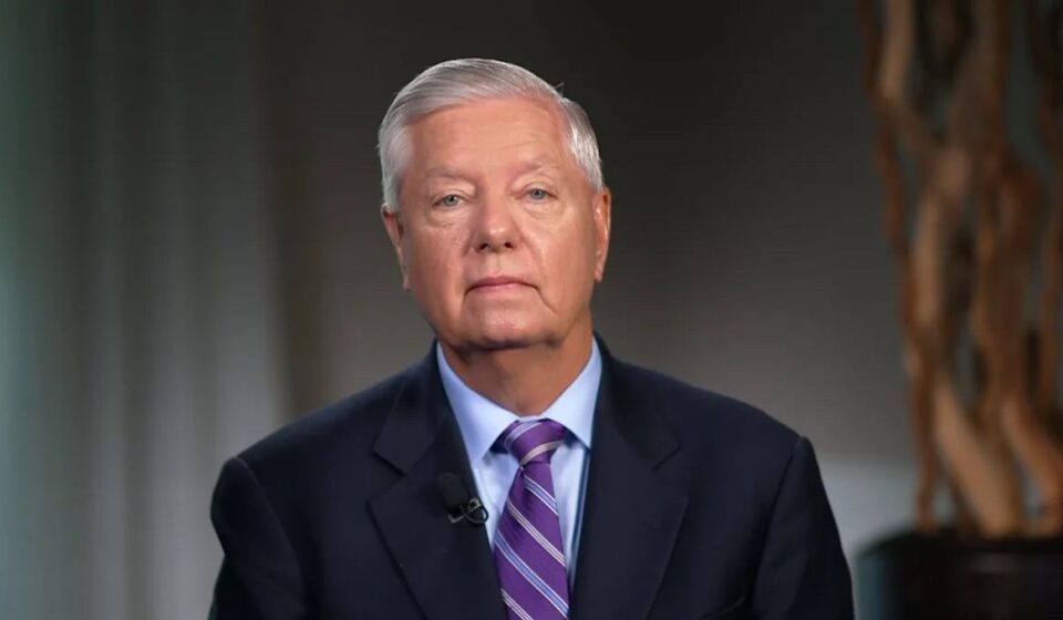 Lindsey Graham speaking at a public event amid reports and updates about his health